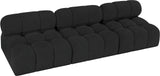 Ames Black Boucle Fabric Modular Sofa 611Black-S102B Meridian Furniture