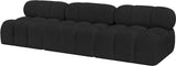 Ames Black Boucle Fabric Modular Sofa 611Black-S102B Meridian Furniture