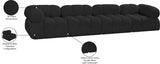 Ames Black Boucle Fabric Modular Sofa 611Black-S136A Meridian Furniture