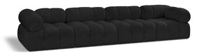 Ames Black Boucle Fabric Modular Sofa 611Black-S136A Meridian Furniture