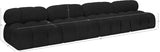 Ames Black Boucle Fabric Modular Sofa 611Black-S136B Meridian Furniture