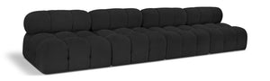 Ames Black Boucle Fabric Modular Sofa 611Black-S136B Meridian Furniture