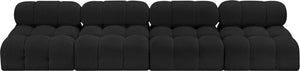 Ames Black Boucle Fabric Modular Sofa 611Black-S136B Meridian Furniture