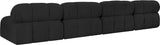 Ames Black Boucle Fabric Modular Sofa 611Black-S136B Meridian Furniture