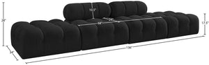 Meridian Furniture Ames Four Piece Modular Sectional Sofa in Black Boucle for Modern Living Rooms 611Black-S136C