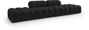 Meridian Furniture Ames Four Piece Modular Sectional Sofa in Black Boucle for Modern Living Rooms 611Black-S136C