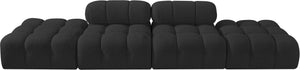 Meridian Furniture Ames Four Piece Modular Sectional Sofa in Black Boucle for Modern Living Rooms 611Black-S136C