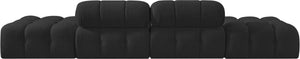 Meridian Furniture Ames Four Piece Modular Sectional Sofa in Black Boucle for Modern Living Rooms 611Black-S136C
