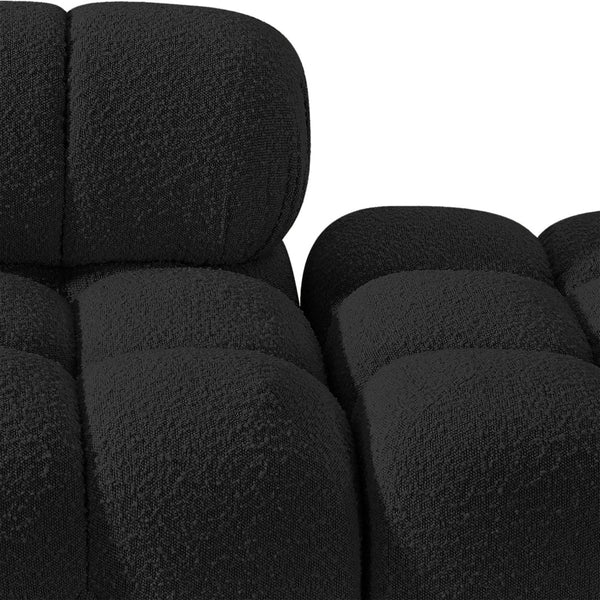 Meridian Furniture Ames Four Piece Modular Sectional Sofa in Black Boucle for Modern Living Rooms 611Black-S136C