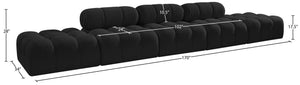 Meridian Furniture Ames Five Piece Modular Sectional Boucle Upholstered Contemporary Living Room Sofa 611Black-S170A