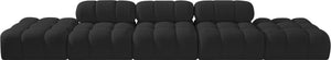 Meridian Furniture Ames Five Piece Modular Sectional Boucle Upholstered Contemporary Living Room Sofa 611Black-S170A