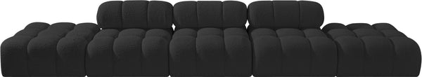 Meridian Furniture Ames Five Piece Modular Sectional Boucle Upholstered Contemporary Living Room Sofa 611Black-S170A