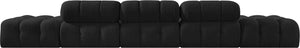 Meridian Furniture Ames Five Piece Modular Sectional Boucle Upholstered Contemporary Living Room Sofa 611Black-S170A