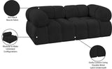 Ames Black Boucle Fabric Modular Sofa 611Black-S68A Meridian Furniture