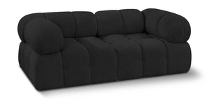 Ames Black Boucle Fabric Modular Sofa 611Black-S68A Meridian Furniture