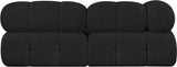 Ames Black Boucle Fabric Modular Sofa 611Black-S68A Meridian Furniture