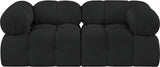 Ames Black Boucle Fabric Modular Sofa 611Black-S68A Meridian Furniture