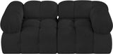 Ames Black Boucle Fabric Modular Sofa 611Black-S68A Meridian Furniture