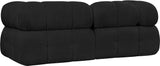 Ames Black Boucle Fabric Modular Sofa 611Black-S68A Meridian Furniture