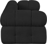 Ames Black Boucle Fabric Modular Sofa 611Black-S68A Meridian Furniture