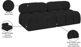 Ames Black Boucle Fabric Modular Sofa 611Black-S68B Meridian Furniture