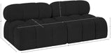 Ames Black Boucle Fabric Modular Sofa 611Black-S68B Meridian Furniture