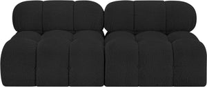 Ames Black Boucle Fabric Modular Sofa 611Black-S68B Meridian Furniture