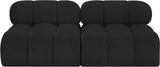 Ames Black Boucle Fabric Modular Sofa 611Black-S68B Meridian Furniture