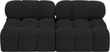 Ames Black Boucle Fabric Modular Sofa 611Black-S68B Meridian Furniture