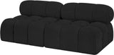 Ames Black Boucle Fabric Modular Sofa 611Black-S68B Meridian Furniture