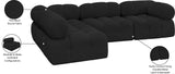 Ames Black Boucle Fabric Modular Sectional 611Black-Sec4A Meridian Furniture