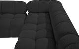 Ames Black Boucle Fabric Modular Sectional 611Black-Sec4A Meridian Furniture