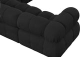 Ames Black Boucle Fabric Modular Sectional 611Black-Sec4A Meridian Furniture