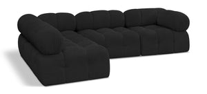 Ames Black Boucle Fabric Modular Sectional 611Black-Sec4A Meridian Furniture