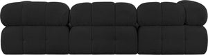 Ames Black Boucle Fabric Modular Sectional 611Black-Sec4A Meridian Furniture