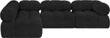 Ames Black Boucle Fabric Modular Sectional 611Black-Sec4A Meridian Furniture