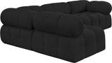 Ames Black Boucle Fabric Modular Sectional 611Black-Sec4A Meridian Furniture