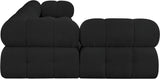 Ames Black Boucle Fabric Modular Sectional 611Black-Sec4A Meridian Furniture