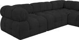 Ames Black Boucle Fabric Modular Sectional 611Black-Sec4B Meridian Furniture