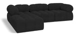 Ames Black Boucle Fabric Modular Sectional 611Black-Sec4B Meridian Furniture