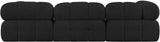 Ames Black Boucle Fabric Modular Sectional 611Black-Sec4B Meridian Furniture