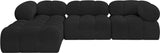 Ames Black Boucle Fabric Modular Sectional 611Black-Sec4B Meridian Furniture