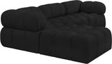 Ames Black Boucle Fabric Modular Sectional 611Black-Sec4B Meridian Furniture