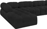 Ames Black Boucle Fabric Modular Sectional 611Black-Sec4B Meridian Furniture