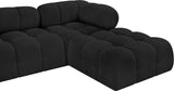 Ames Black Boucle Fabric Modular Sectional 611Black-Sec4B Meridian Furniture