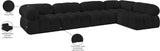 Ames Black Boucle Fabric Modular Sectional 611Black-Sec5A Meridian Furniture