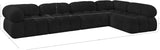 Ames Black Boucle Fabric Modular Sectional 611Black-Sec5A Meridian Furniture