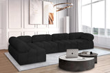 Ames Black Boucle Fabric Modular Sectional 611Black-Sec5A Meridian Furniture