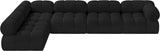 Ames Black Boucle Fabric Modular Sectional 611Black-Sec5A Meridian Furniture