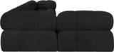 Ames Black Boucle Fabric Modular Sectional 611Black-Sec5A Meridian Furniture